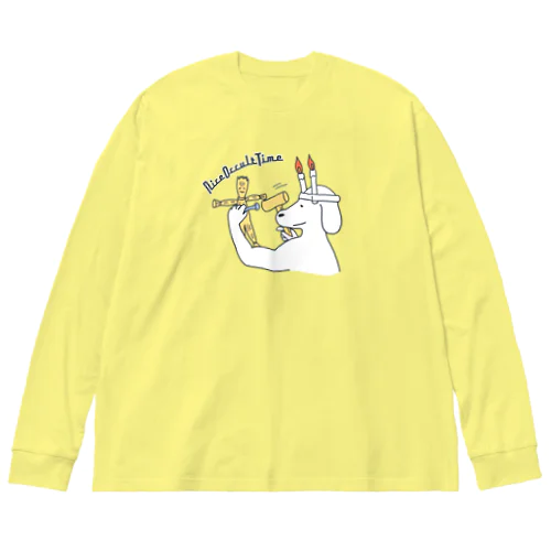 ナイスオカルトタイム🕯️(犬) ビッグシルエットロングスリーブTシャツ