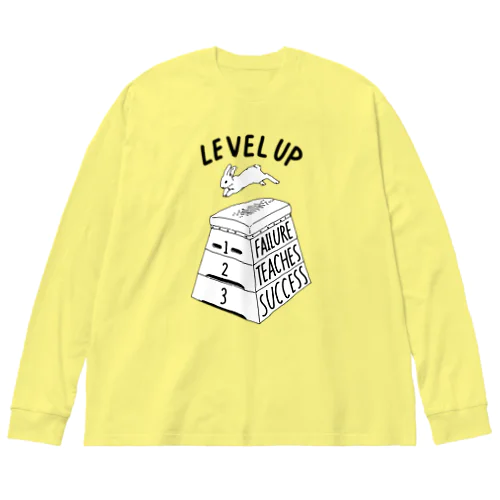 LEVEL UP FTS くろいロゴ Big Long Sleeve T-Shirt
