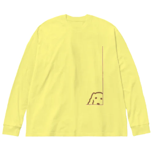 チラ犬 ビッグシルエットロングスリーブTシャツ