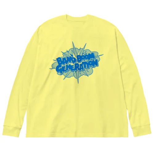 バンドブーム世代（青） 루즈핏 롱 슬리브 티셔츠