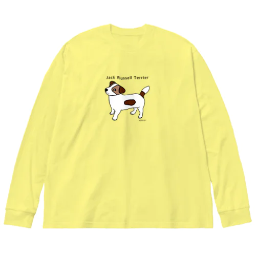 かわいいジャックラッセルテリア犬 ビッグシルエットロングスリーブTシャツ