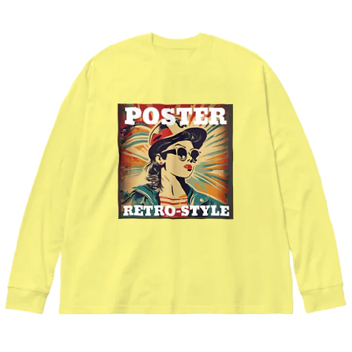 レトロ風ポスター（女性） Big Long Sleeve T-Shirt