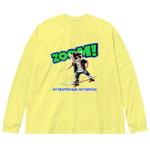 スケボーのない人生なんて!(ネコ) Big Long Sleeve T-Shirt