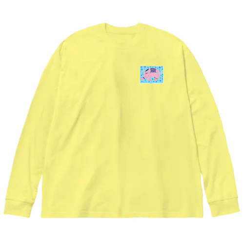 ピンクの象 Big Long Sleeve T-Shirt