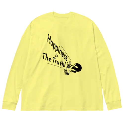 Happiness Is The Truth!（黒） ビッグシルエットロングスリーブTシャツ