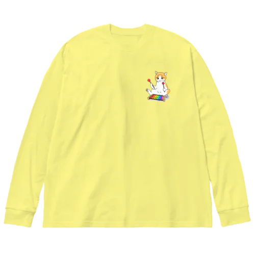 木琴を叩く猫 Big Long Sleeve T-Shirt