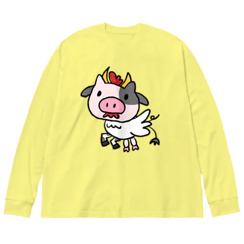 うしぶたとり Big Long Sleeve T-Shirt