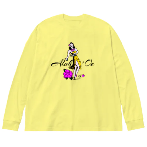 HULA GIRL ビッグシルエットロングスリーブTシャツ