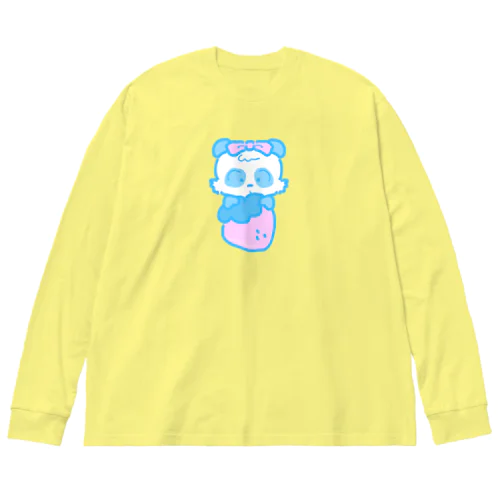 春パンダ あお Big Long Sleeve T-Shirt