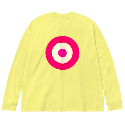 サークルa・ショッキングピンク・クリーム・ショッキングピンク2 ビッグシルエットロングスリーブTシャツ