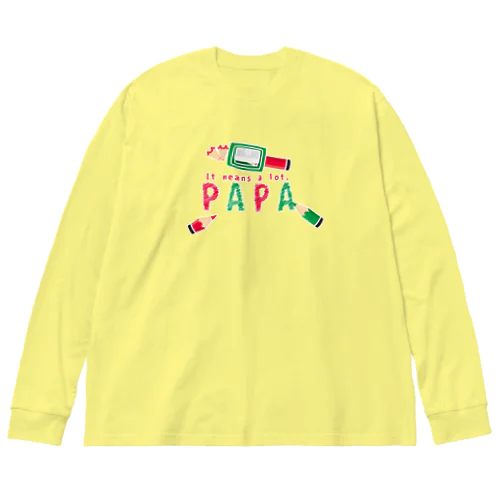 ちびた色鉛筆 PAPA*B Big Long Sleeve T-Shirt