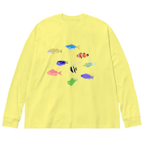 カラフルな魚たち ビッグシルエットロングスリーブTシャツ