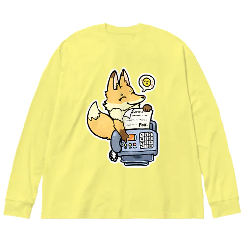 えがおでFAX送るFOX ビッグシルエットロングスリーブTシャツ