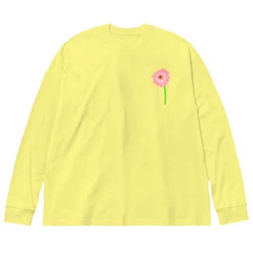 桃色ガーベラ１輪 Big Long Sleeve T-Shirt