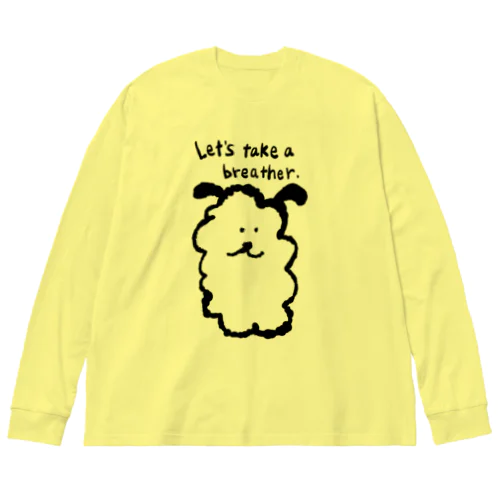 もこもこ犬 ビッグシルエットロングスリーブTシャツ