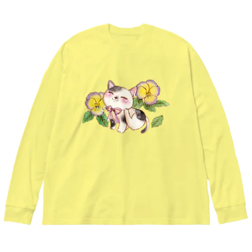 春のねこ日和／cinnamon Big Long Sleeve T-Shirt