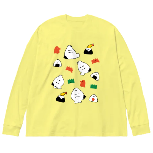 ライチョウさんとおにぎり（縁取りあり) Big Long Sleeve T-Shirt