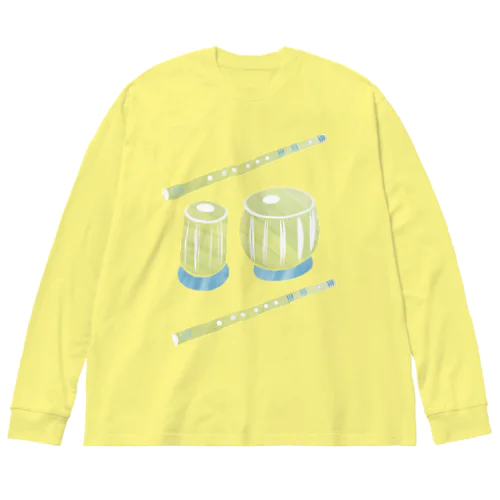 バーンスリーとタブラー【 楽器コラボシリーズ 】 Big Long Sleeve T-Shirt