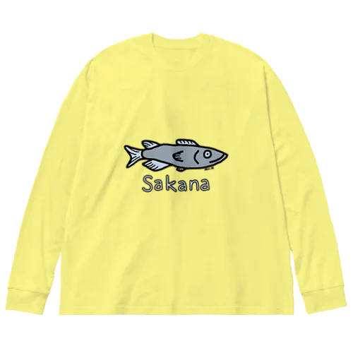 Sakana (魚) 色デザイン ビッグシルエットロングスリーブTシャツ
