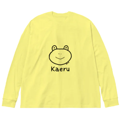 Kaeru (カエル) 黒デザイン Big Long Sleeve T-Shirt