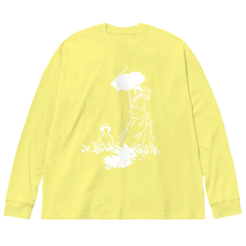 白版＿クロード・モネ「日傘をさす女」 Big Long Sleeve T-Shirt