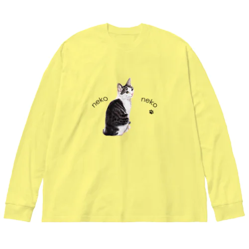 パステル💗ねこねこ　モネちゃん Big Long Sleeve T-Shirt