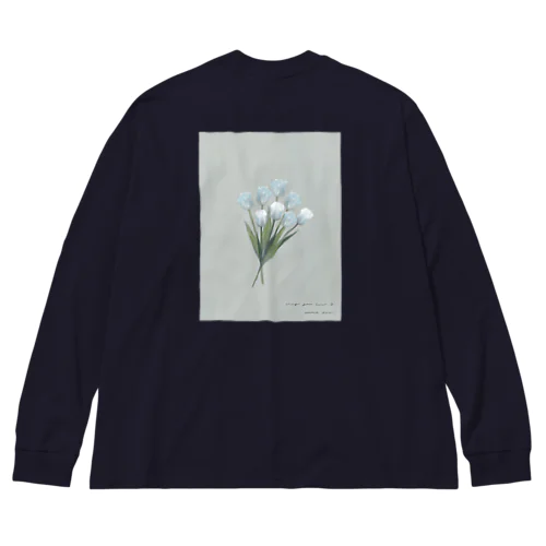 💐 mint green gray × white gray blue . Big Long Sleeve T-Shirt