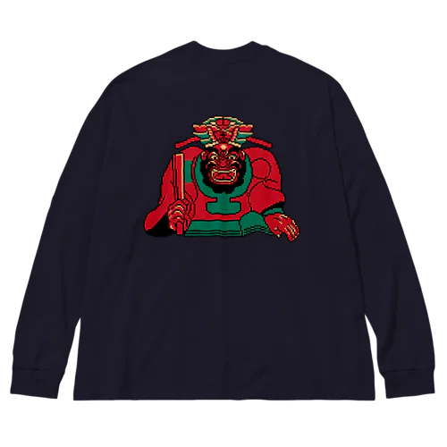 閻魔大王のドット絵 루즈핏 롱 슬리브 티셔츠