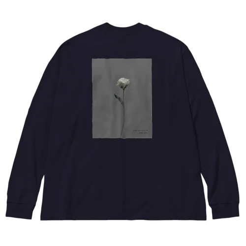 * charcoal gray × gray blue flower * Big Long Sleeve T-Shirt