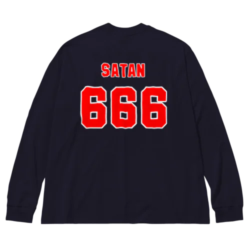 Back Number 666 RED Big Long Sleeve T-Shirt