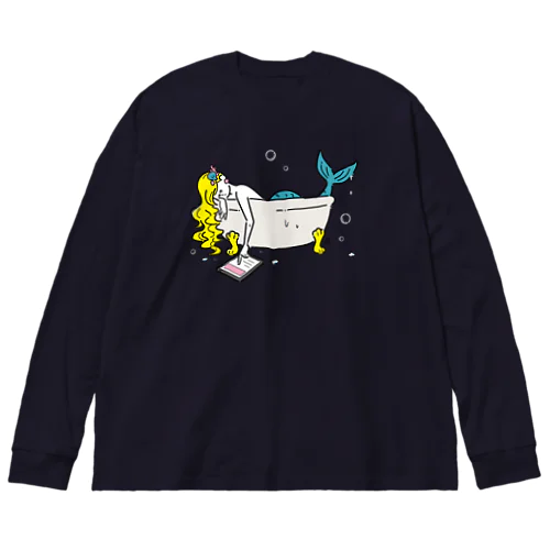 浴室でタブレットを使う人魚【パツキン】 Big Long Sleeve T-Shirt