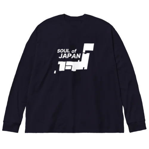 ソウルオブジャパン 日本列島デザイン ホワイト ビッグシルエットロングスリーブTシャツ