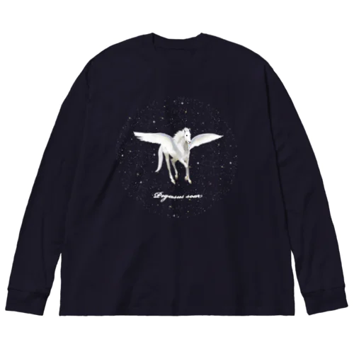 Pegasus soar in the starlight  ビッグシルエットロングスリーブTシャツ