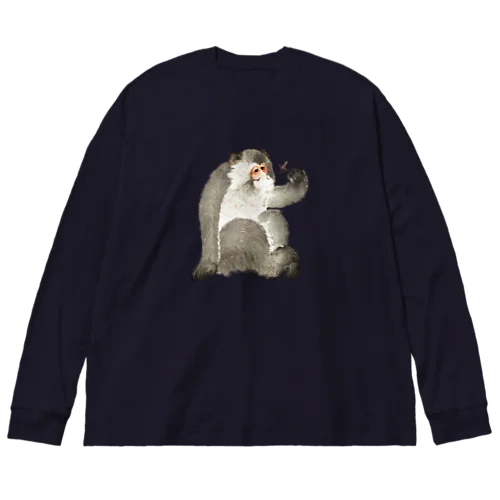 小原古邨　猿と蜻蛉（猿と虫）Ohara Koson / Monkey with insect Big Long Sleeve T-Shirt