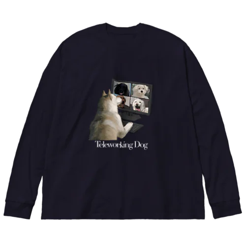 Teleworking Dog ビッグシルエットロングスリーブTシャツ