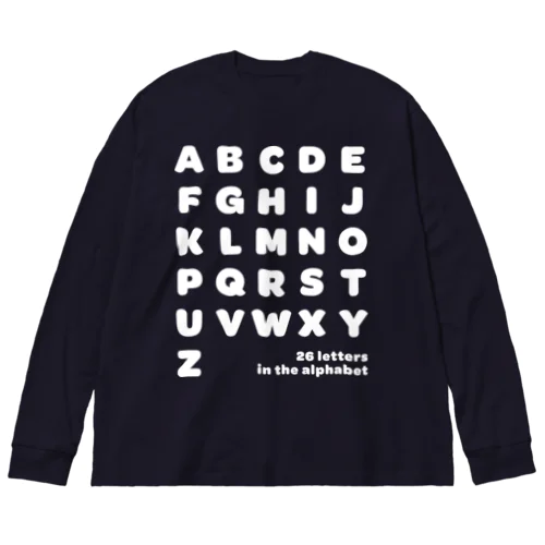 26 letters in the alphabet【Tshirt】【Design Color : White】【Design Print : Front ビッグシルエットロングスリーブTシャツ