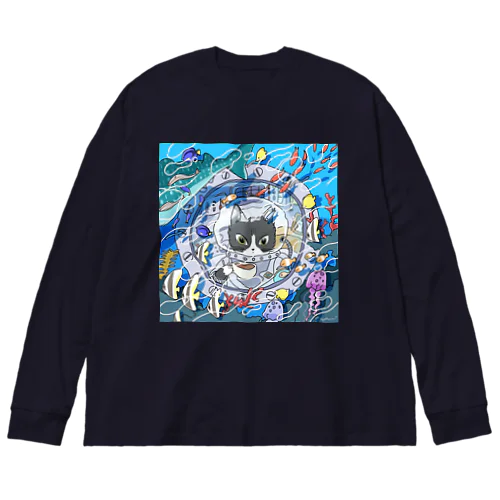 ぷにキャット【海】 Big Long Sleeve T-Shirt