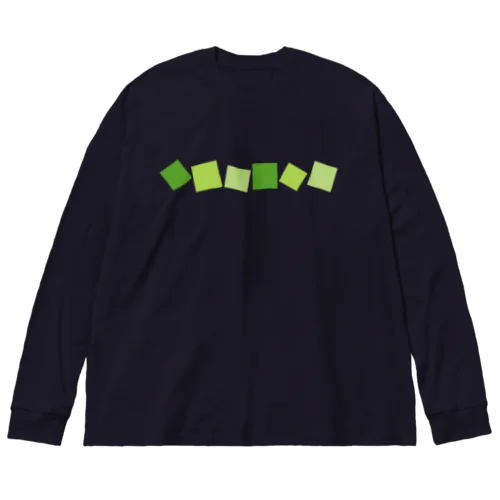 緑色の四角形 Big Long Sleeve T-Shirt