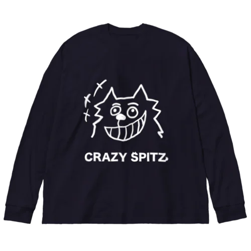 CRAZY SPITZ「HA HA HA」ver.white ビッグシルエットロングスリーブTシャツ