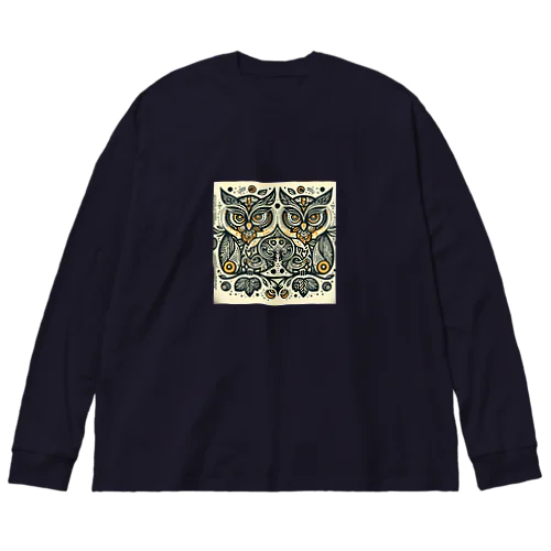 Symmetrical Owls ビッグシルエットロングスリーブTシャツ