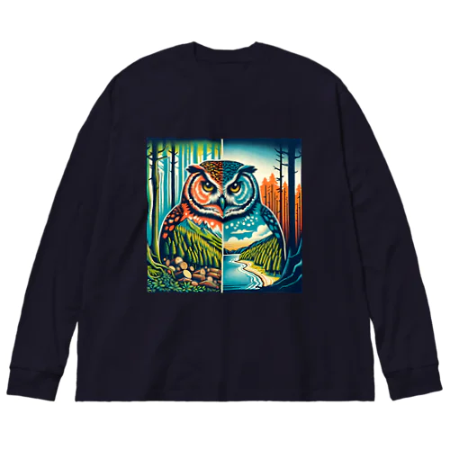 The Owl's Lament for the Disappearing Forests ビッグシルエットロングスリーブTシャツ