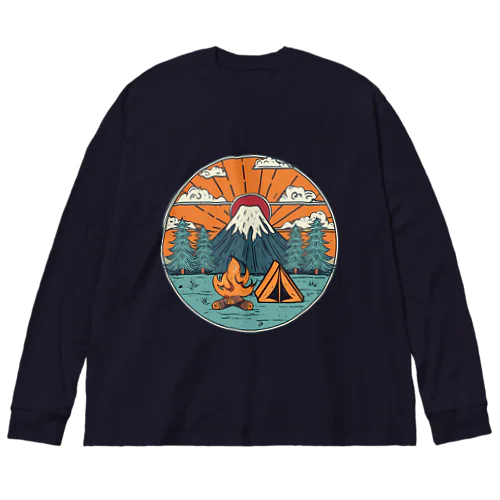 富士山とキャンプ Big Long Sleeve T-Shirt