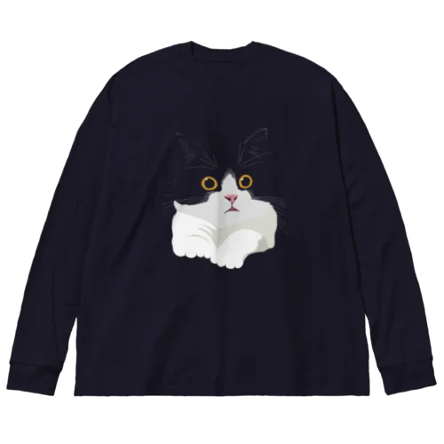 はちわれ猫 ビッグシルエットロングスリーブTシャツ