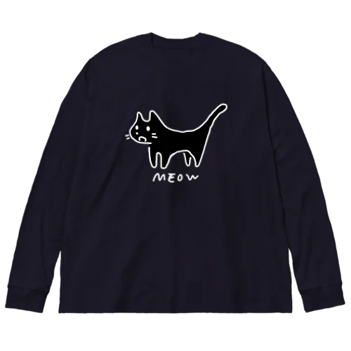 わりとゆるいくろねこ ビッグシルエットロングスリーブTシャツ