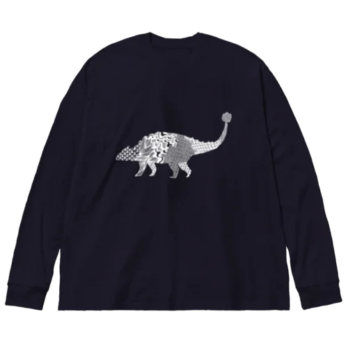 アンキロサウルス白 Big Long Sleeve T-Shirt