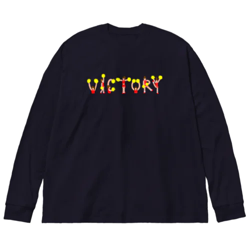 VICTORY（赤) ビッグシルエットロングスリーブTシャツ