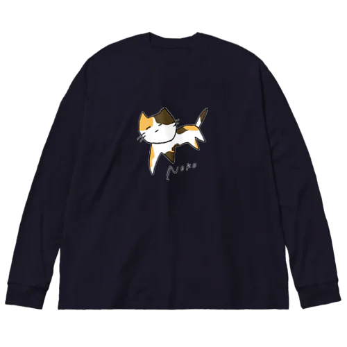 右前足が突き刺さるNeko-色濃大- ビッグシルエットロングスリーブTシャツ