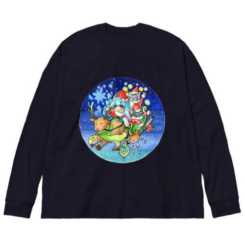 クリスマス🎄私mikuとうちの子２にゃんのX'mas🎅ソリVer. Big Long Sleeve T-Shirt