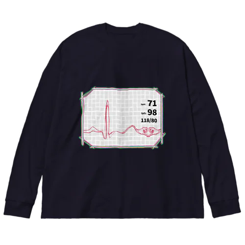 心電図 Big Long Sleeve T-Shirt