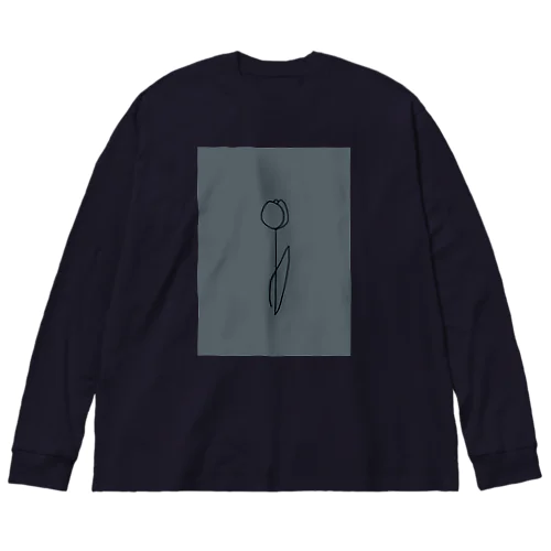 dark gray green blue ビッグシルエットロングスリーブTシャツ